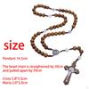 Rosary Cross Necklace Wooden Rosaries for Men Women Decorative Jewelry Gift