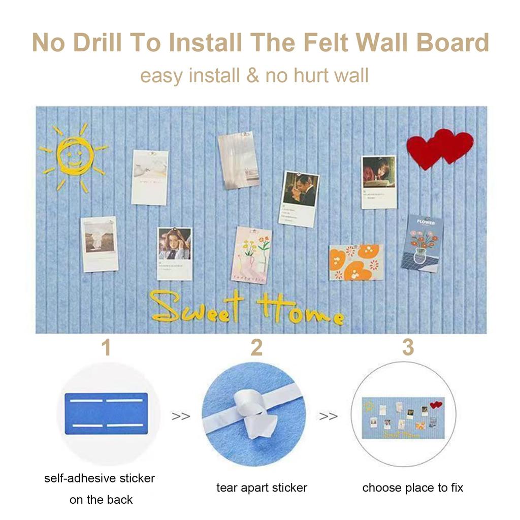 40x60cm Large Thickened Decorative Felt Cork Board Felt Wall Tiles for Home and Office Decoration Wall Decor Living Room Decorat