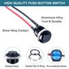 5pcs 12mm Momentary Push Button Switch High Round Head (ON)-Off Normally Open with Pre-soldered Wire Aluminium Alloy Shell 12V