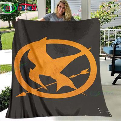 Hot Fashion The Hunger Games Pattern Blanket Flannel Thin Blanket Portable Home Travel Office Lunch Break Blanket Birthday Gift