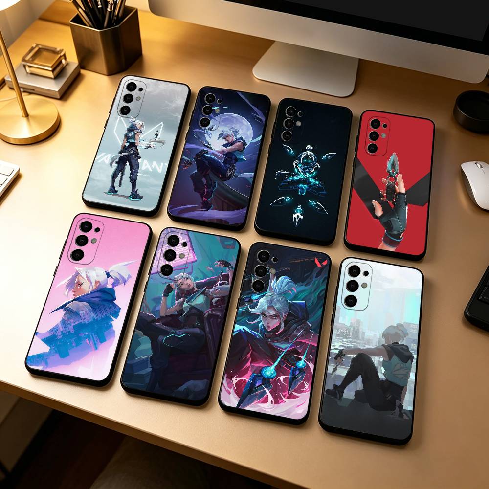 V-alorant J-Jett Game Phone Case For Samsung S25,S24,S21,S22,S23,S30,Ultra,S20,Plus,Fe,Lite,Note,10,Black Cover