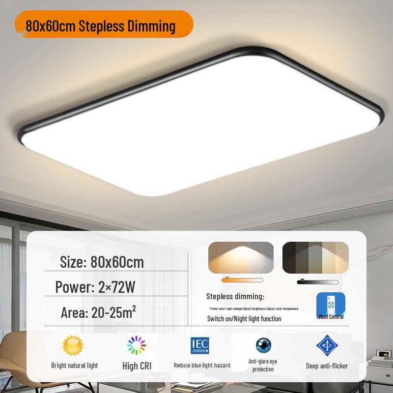 

2025 Ультратонкий светодиодный потолочный светильник: Прямоугольный, Полноспектральный, Защищающий глаза свет для гостиной и спальни