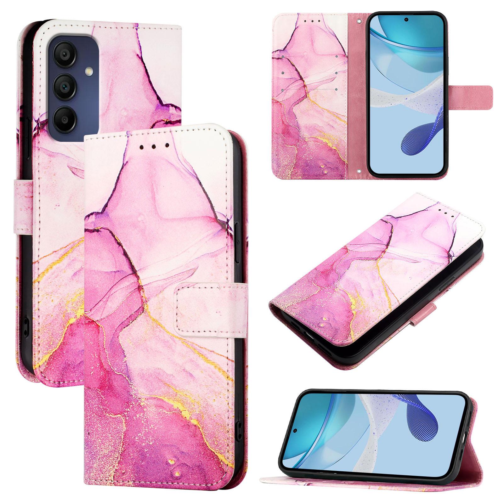 

Чехол для Samsung Galaxy A16 5G/A16 4G со шнурком, кожаный чехол для телефона с мраморным узором, держатель для карт A
