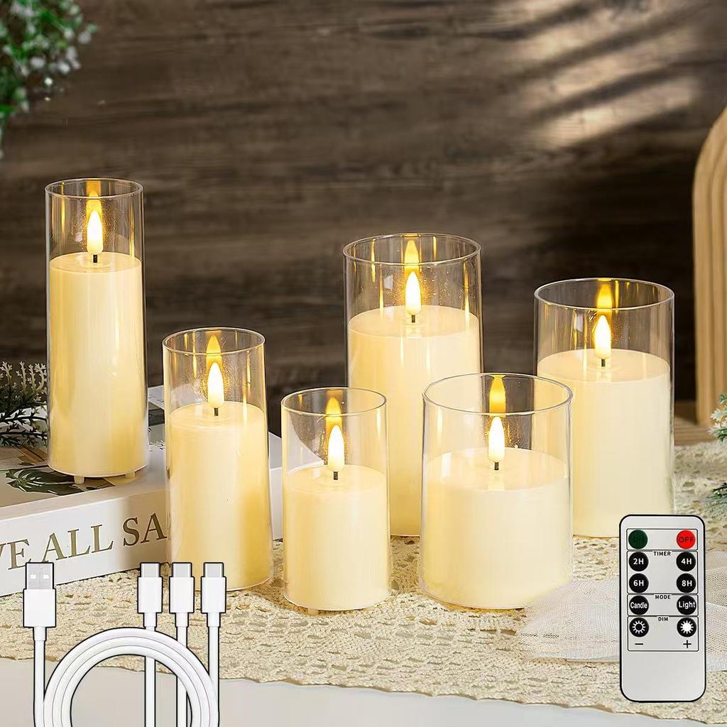 Acrylic LED Candle Light with Swaying Flame and Cup