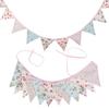 Pink Pastoral Floral Cotton Bunting: Children's Party or Wedding Decoration Hanging Flag