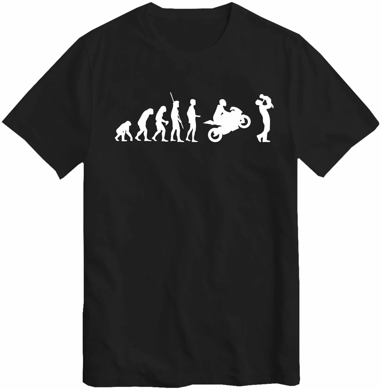 Evolution of motorbike T-Shirt Biker Bike Rider Racer F1 Racing Reflection Top B XXXXL