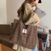 Autumn and Winter Checkered Tote Bag, Ins Laid-back Single-shoulder Bag, Large-capacity Handbag, for Daily Commuting