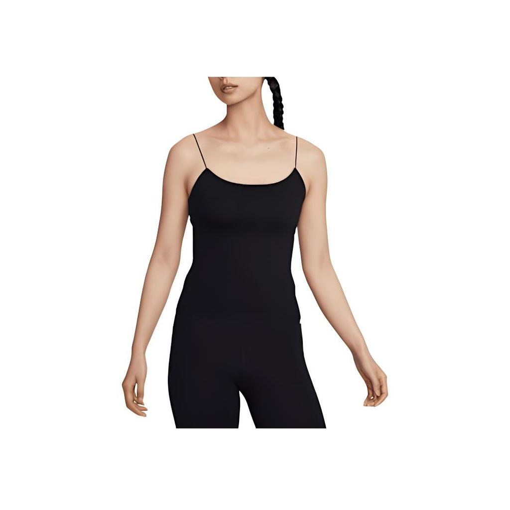 Nike Solid Slim Fit Sleeveless Tank Top Women Tops Black HJ1857-010