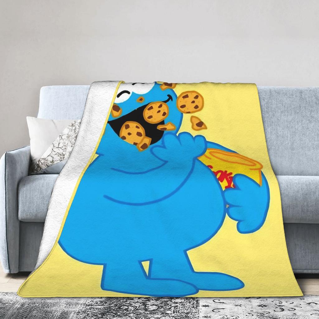 Cookie Monsters Blankets  Soft Warm Street Trend Plush Throw Blanket For Students Outdoor Flannel Bedspread Bed Cover
