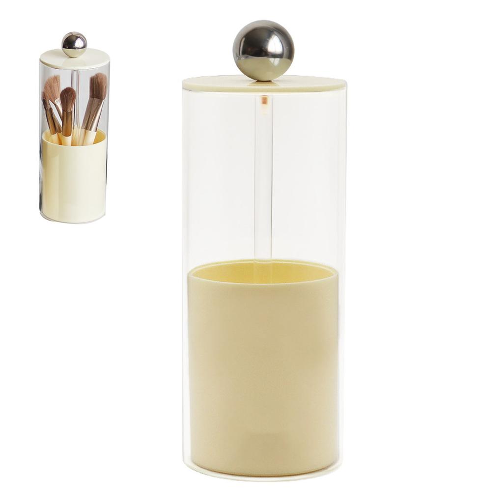 Makeup Brush Holder Organizer with Lid Liftable Dustproof Makeup Brushes Container for Vanity
