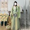 Chinese Wei And Jin Dynasties Style Hanfu Female Fairy Embroidery Full Set With Waist-length Sleeves