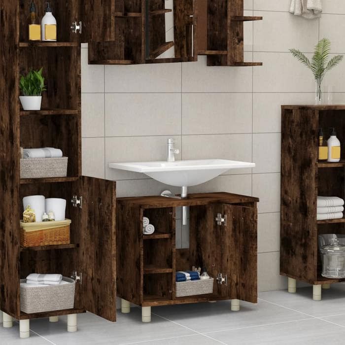 VidaXL Armoire de bain Chêne fumé 60x32x53,5 cm Bois d'ingénierie 826372