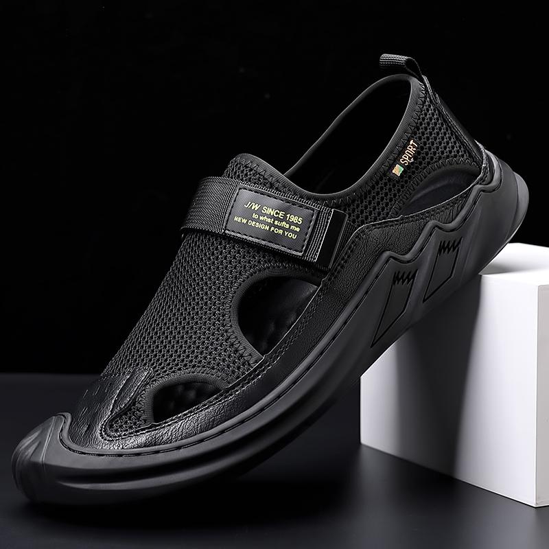 Summer Men Sandals Genuine Leather Mens Casual Shoes Outdoor Men Leather Sandals for Men Beach Shoes Roman Mens Shoes