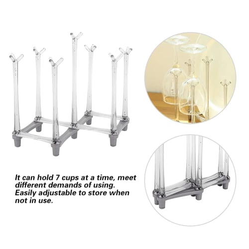 Urhomy Cup Holder, Cup Stand, Foldable, Retractable Cup Drying Rack, Bottle Drying Rack, Cup Drainer, Glass Stand for Drinking Glasses and Sports Bott