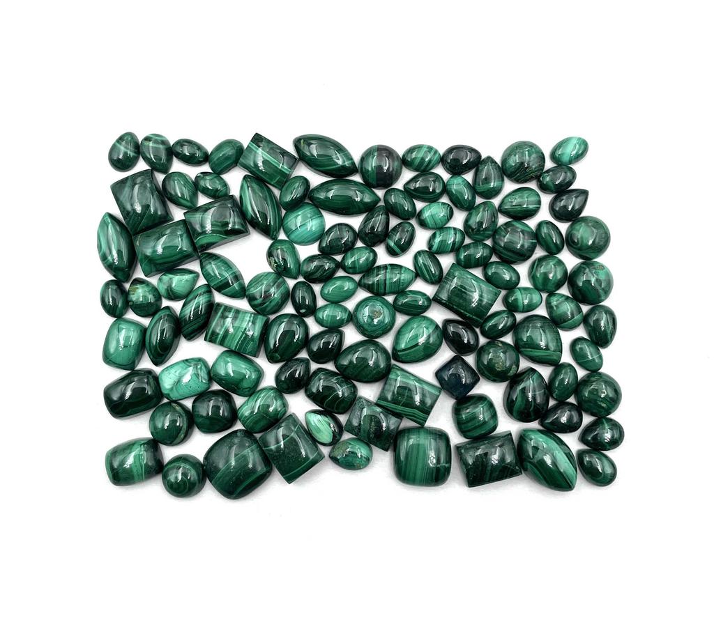 Natural Malachite Mix Shape Cabochon Loose Gemstone Lot 40-50 Pcs 100 CT For Jewelry Making