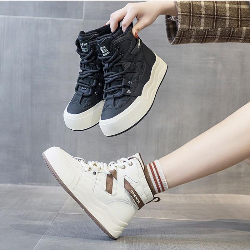Internet celebrity snow boots women's winter new thick sole heightening thick velvet student Korean version velvet warm cotton shoes