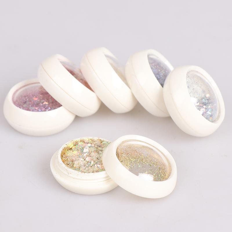6Pcs/Set Nail Glitter Diy Flake Nail Art Hexagon Glitter Powder Mermaid Sequins