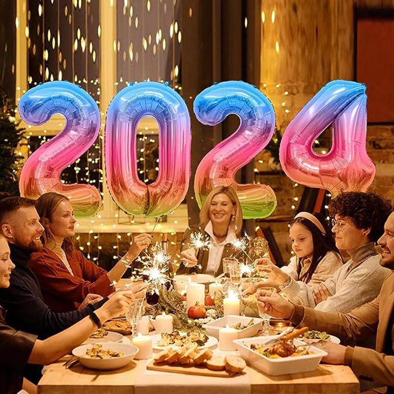 

2024 Цифровой воздушный шар -32-дюймовый цифровой воздушный шар из высококачественной алюминиевой пленки (можно использовать для приветствия прихода Нового года)