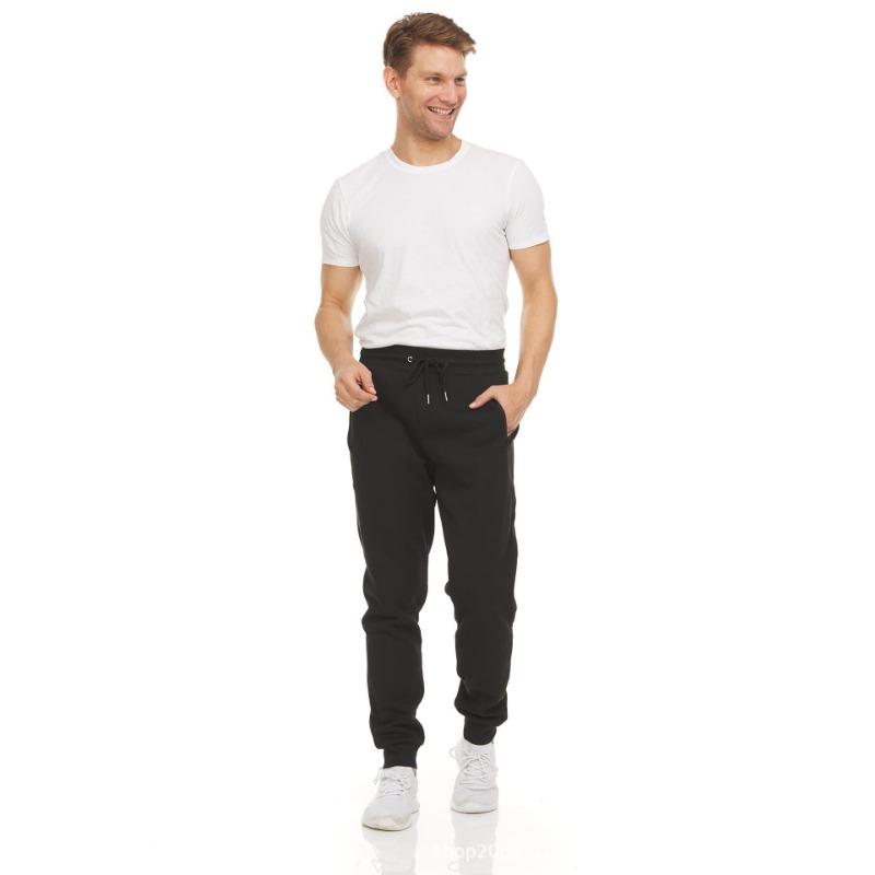 

Men s Trousers Slim Fit Casual Sweatpants Zipper Ankle Solid Color Pants S чорний