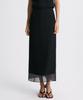 Rie Sheer Layered Slit-Back Midi Skirt Black