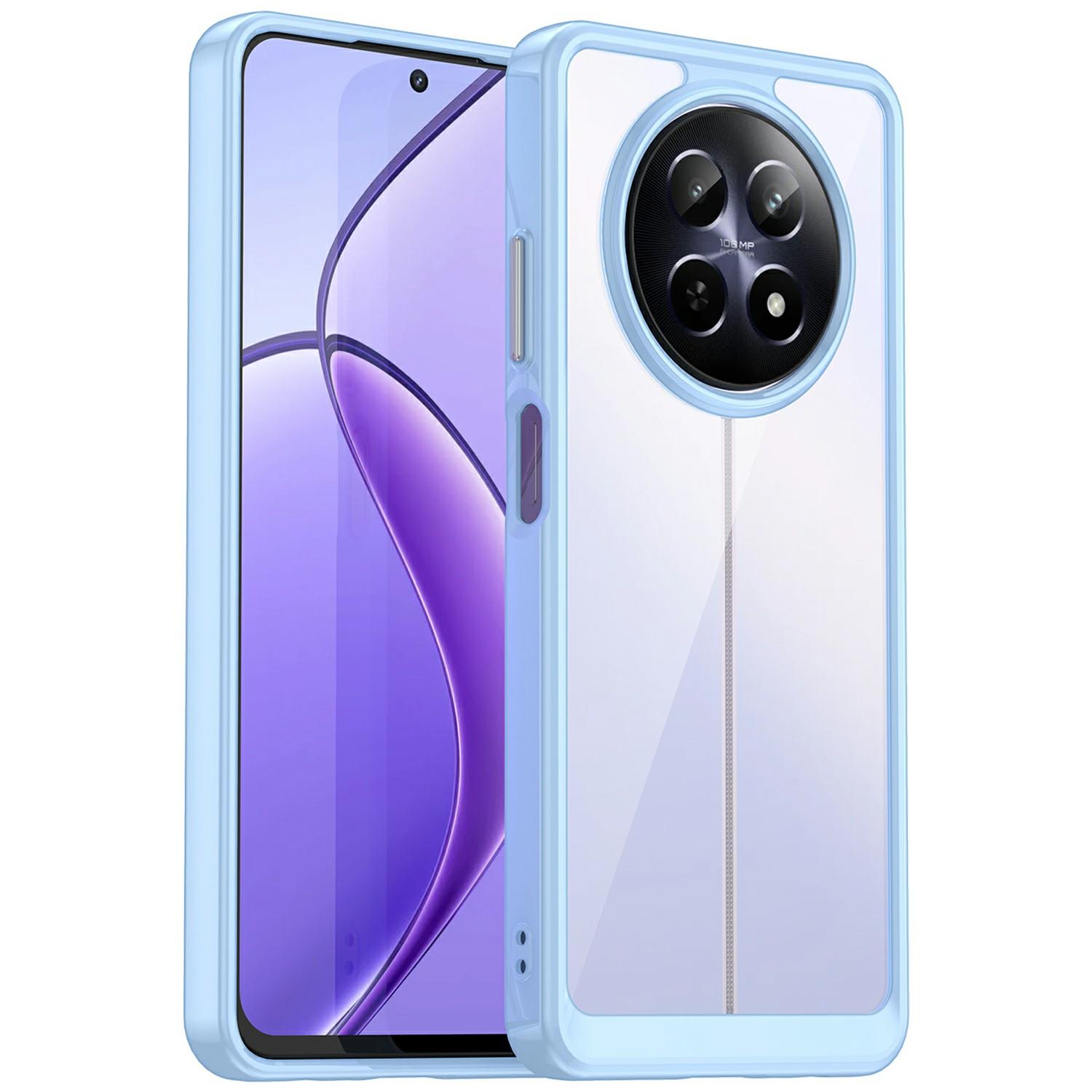 

For Realme 13 5G/12 5G/12x 5G/Narzo N65 5G/Narzo 70x 5G/C65 5G Case TPU +Acrylic Phone Cover Blue