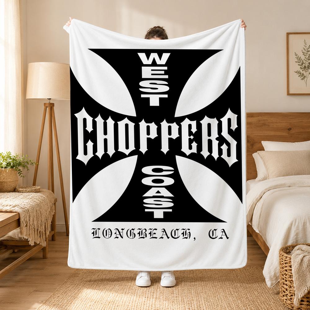 West Coast Choppers Fashion Throw 240G Flannel Blanket, Suitable For Sofas, Beds, Offices,  Exquisite Gift Blankets