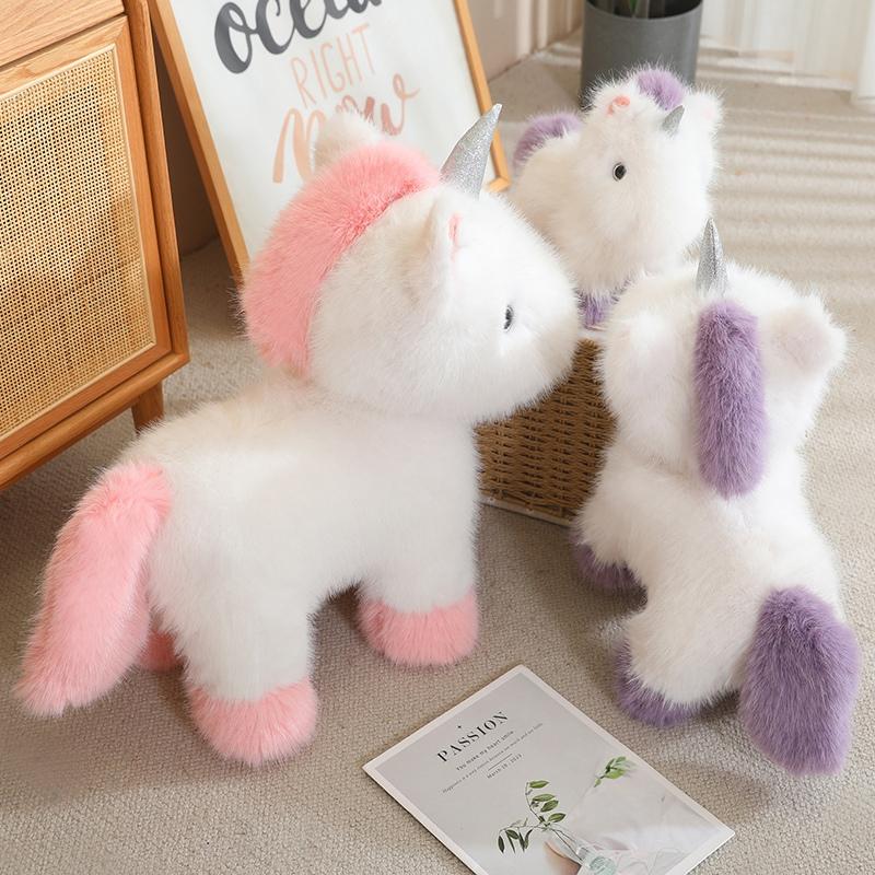 cute dreamworld unicorn plush Toy Cartoon Animal unicorn Pink Purple Plush Doll Home Decor Gift Kids
