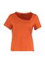 Damen Stil Übergröße Strick-T-Shirt mit orangefarbenem Fenster-Ausschnitt-Detail