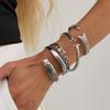 KunJoe 4 Styles Vintage Creative Lucky Fortune Fish Open Adjustable Bracelet Women HipHop Punk Silver Color Metal Bangle Jewelry