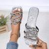 Large Size Flat Slippers Women's Rhinestone Flat Sandals Slippers Women's Tea Explosion