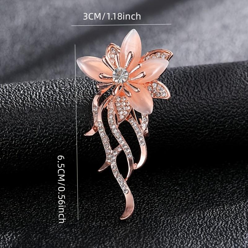 Elegant Vintage Rhinestone Orchid Brooch for Women - Sparkling Floral Pin - Intricate Scarves, Jackets, Dresses Weddings Parties Events, Flower Brooch