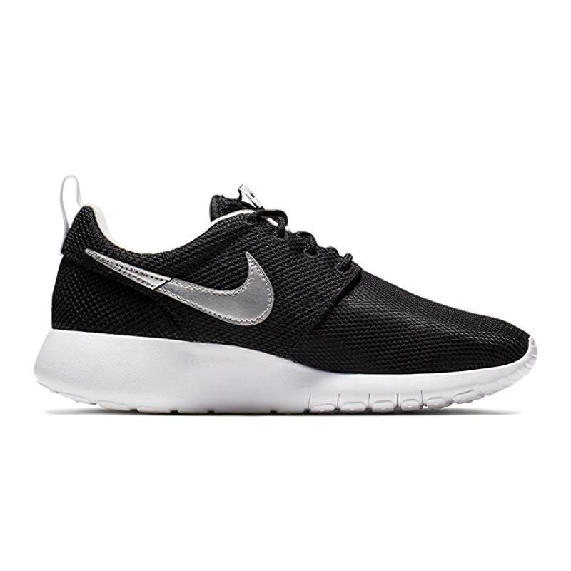 Nike Roshe One Black Metallic Silver GS Sneakers 599728-021