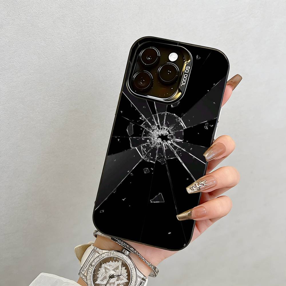 Brokenness Phone Case For iPhone 17,16,15,14,13,12,11 Plus,Pro Max,XS,Colorful Silver Phone Case Funda Cover