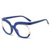 TEMU popular fashion glasses frame female, personalized half frame glasses frame Internet celebrity flat mirror anti-blue light