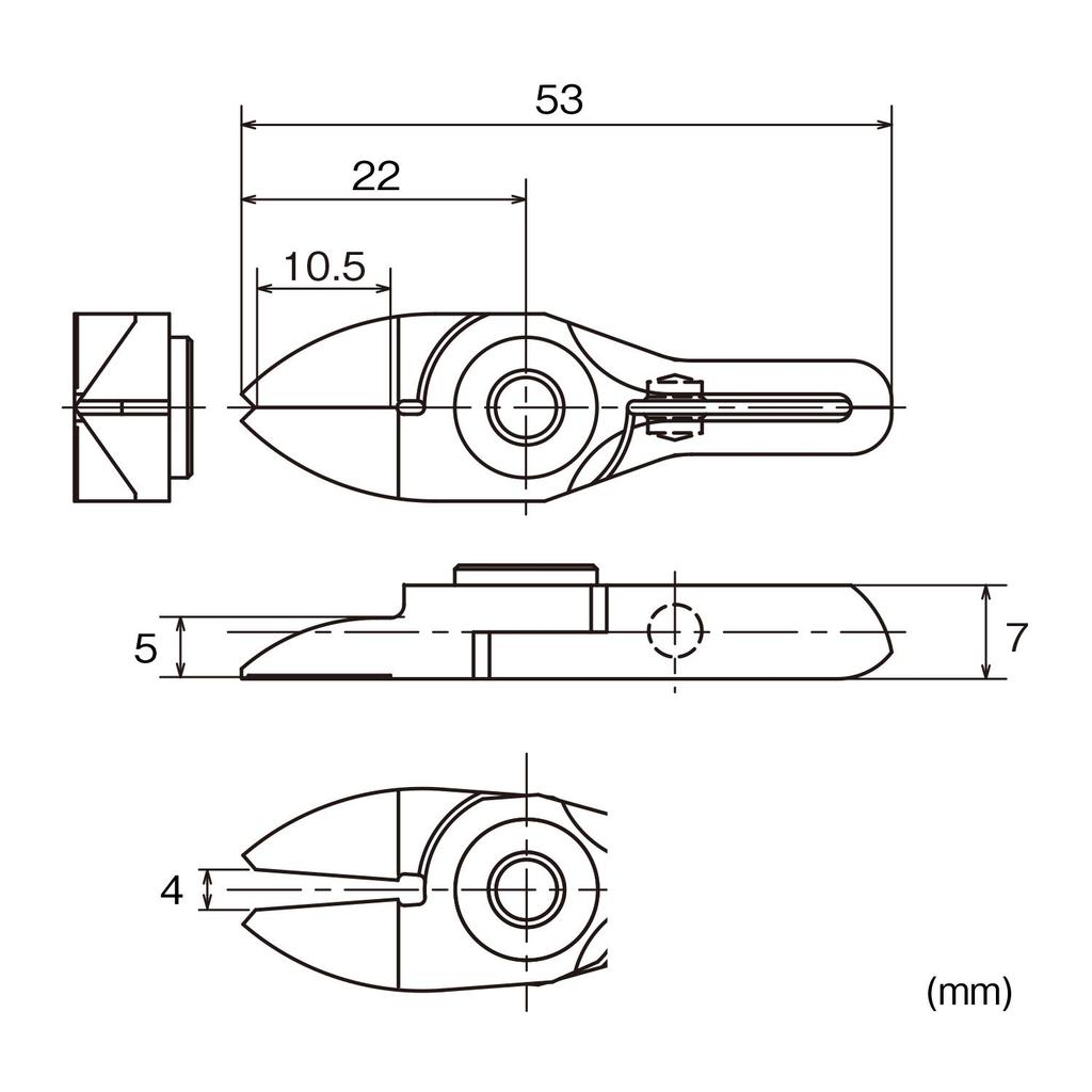 VESSEL Slide Air Horizontal Straight Blade for NY05RAJ Nipper, Blade/GT-NY05R Type, (Reverse Blade) Resin,