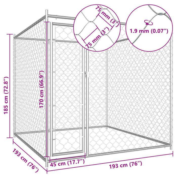 VidaXL Chenil d'Extérieur pour Chiens Enclos Cage Chiots Animaux Extérieur 145027