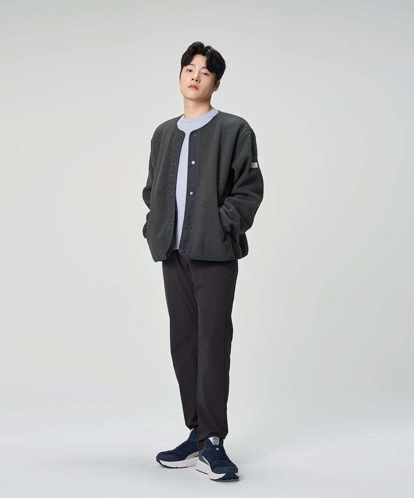 Baellob Plain Good Belt Pants Charcoal
