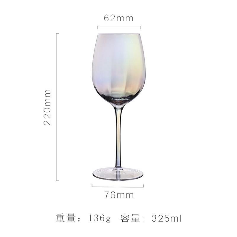 Glasbecher Nordischer Stil Weinglas Galvanik Kristall Cocktailglas Regenbogen Rotwein Hoher Fuß Einfaches Kaltgetränk Glas Wein
