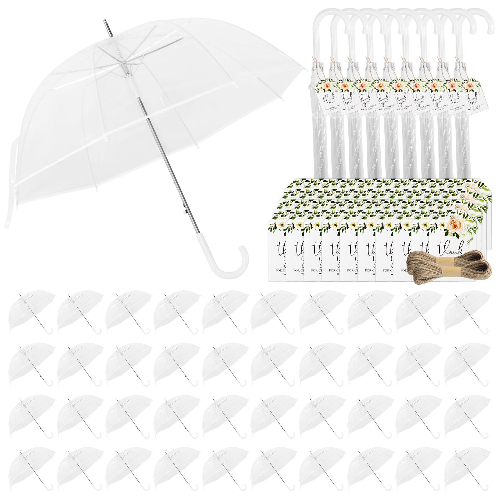 

Большие купольные зонты 52 дюйма, ветрозащитные, от дождя, с бирками «Спасибо» и веревкой, зонты-подарки, оптом, сувениры для гостей на свадьбу