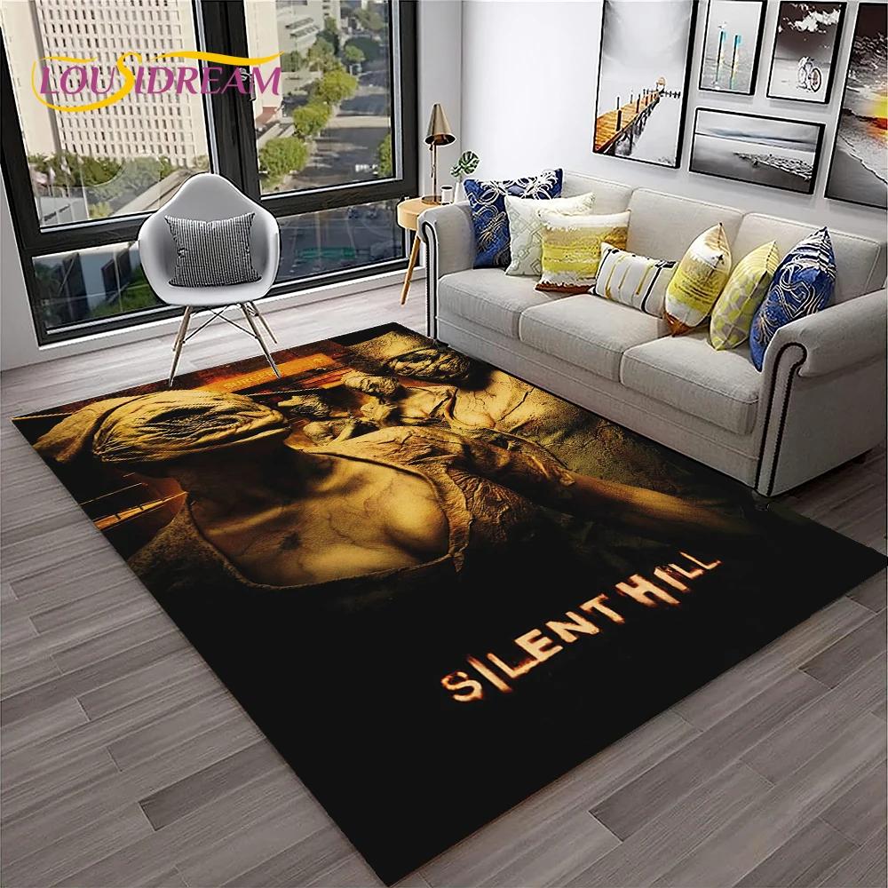 Tappeto Tappetino Decorativo per Casa Soggiorno Camera da Letto Divano Stanza dei Giochi Zerbino, Tappeto da Area Tappetino Antiscivolo, Gioco Film Horror 3D Silent Hill