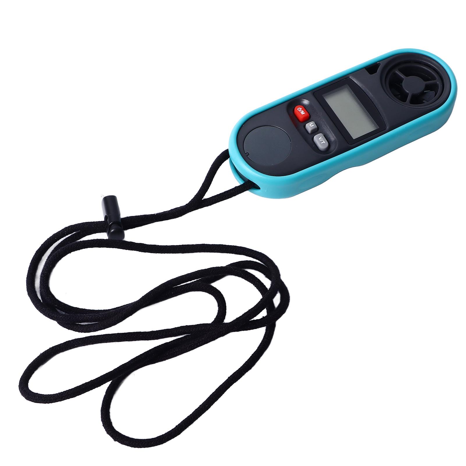 

Anemometer Thermometer LCD Backlit Display Handheld Portable Wind Speed Temperature Gauge for Home Industrial Use