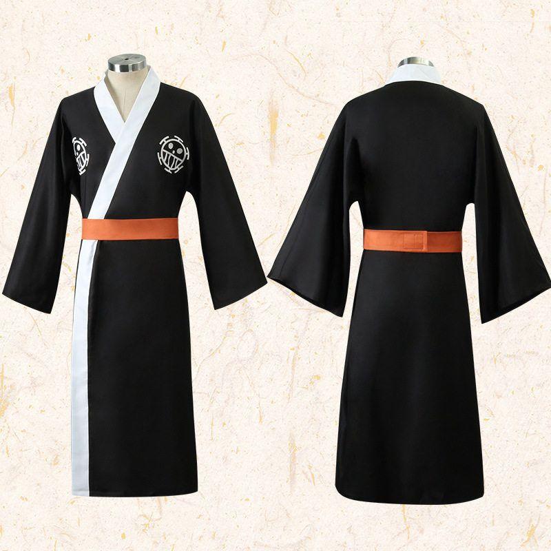 One Piece Movie Version Trafalgar Law Japanese Yukata Kimono Set Cosplay Costume Set Halloween