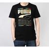 Puma Gold Foil Logo Print Short Sleeve T-Shirt Men Tops Black 586589-01