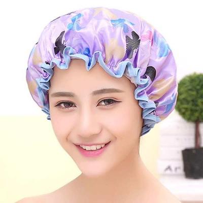 Lovely Thick Women Shower Cap Butterfly Prints Bath Shower Hair Cover Adults Waterproof Bathing Cap