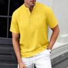 Herren Stehkragen Kurzarm Henley-Shirt Mit Brusttasche