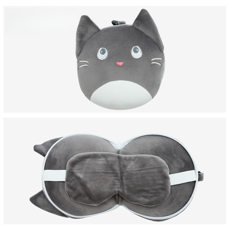 Cute Cartoon Ushaped Pillow With Water Crystal Fabric For Home And Travel