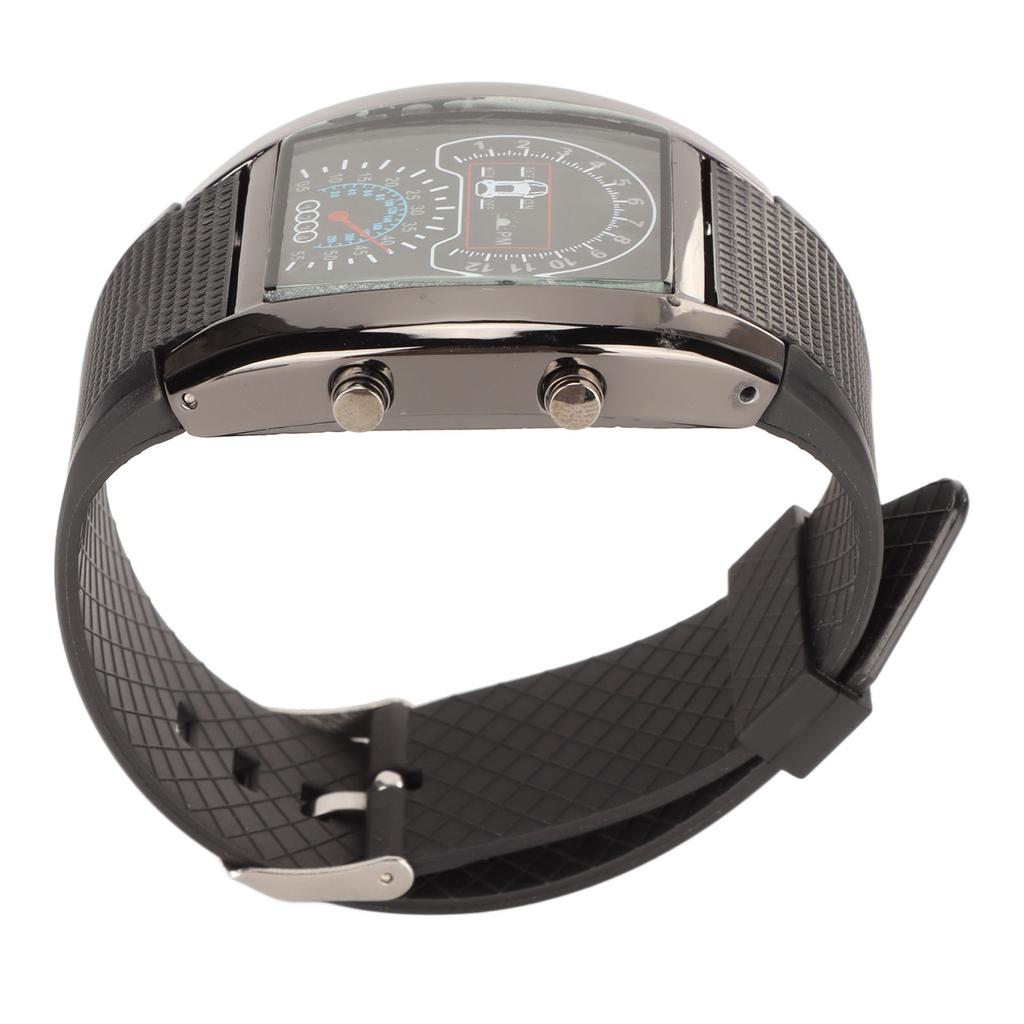 LED Display Aviation Watch High Accuracy Wrist Watches Comfortable Wearing LED Watch with Time and Date Display Black