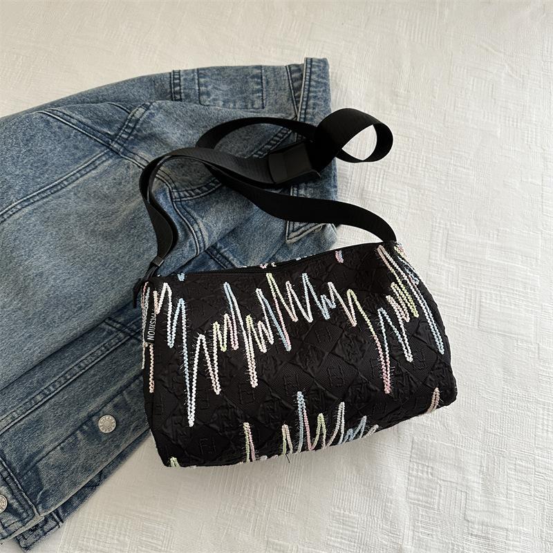 

Холщовая сумка Student Class, женская летняя универсальная сумка-мессенджер, повседневная мягкая сумка-подушка через плечо чёрный