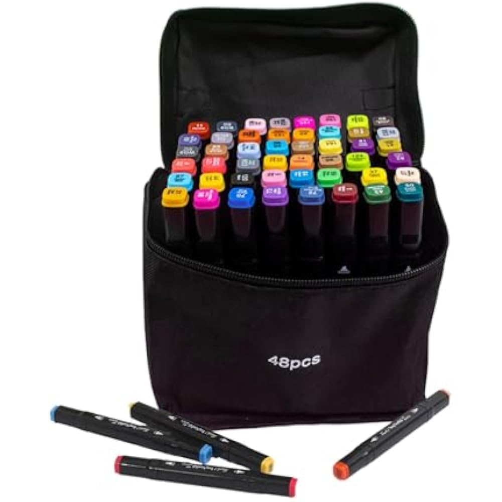 Coloring Art Markers | Journal Sketch Markers | Permanent Coloring Markers | Double Tip Drawing P...