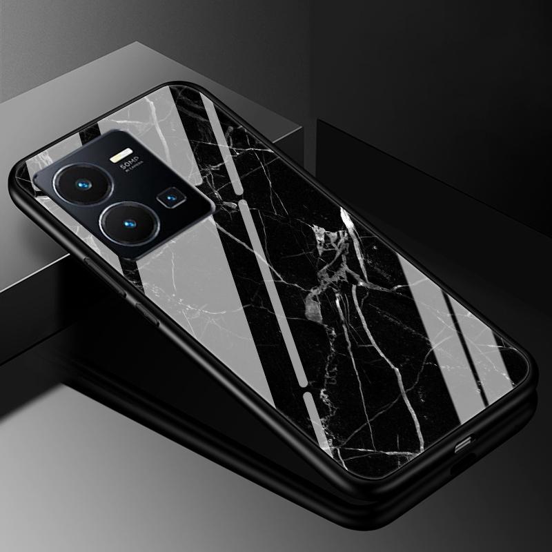 For VIVO Y35 2022 Case Cover Tempered Glass Cases for Vivo V21 5G 4G V21E Y11S Y12S Y20S V20 SE Y03 V2022 V2023 Hard Back Bumper